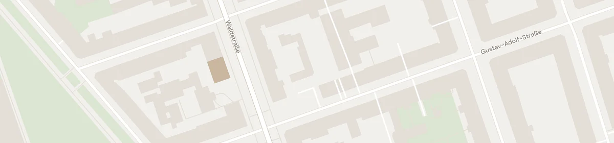 Kartenausschnitt Leipzig-Zentrum-West mit markiertem Standort Waldstraße 17